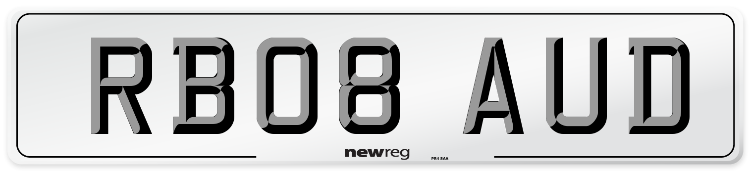 RB08 AUD Number Plate from New Reg